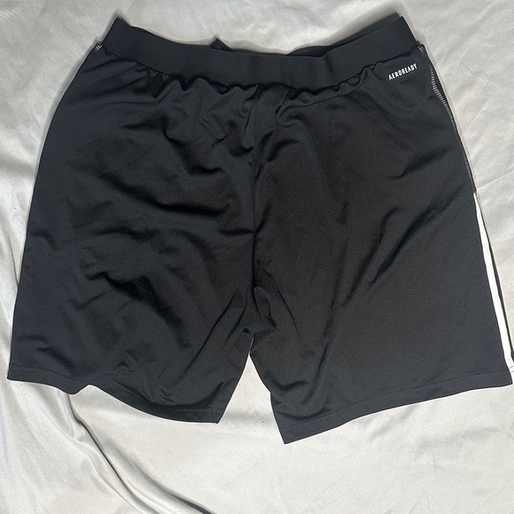 Adidas Men's Black and White Striped Athletic Shorts - Picture 12 of 13